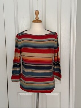 Ralph Lauren Striped Cotton Linen Blend Top – Size Large